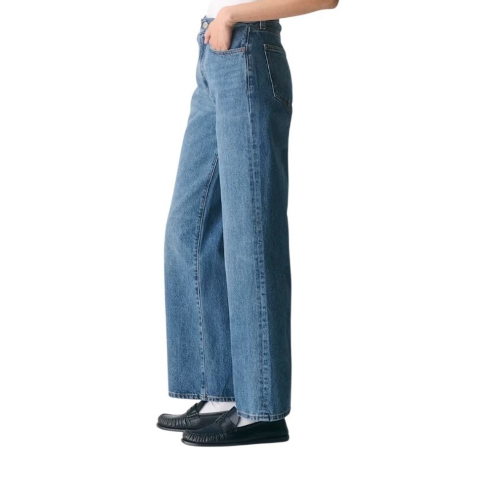 Denim Forum The Farrah Hi-Rise Wide Jean 5 Yrs Kiss n Tell Bleu 100% Cotton 29
